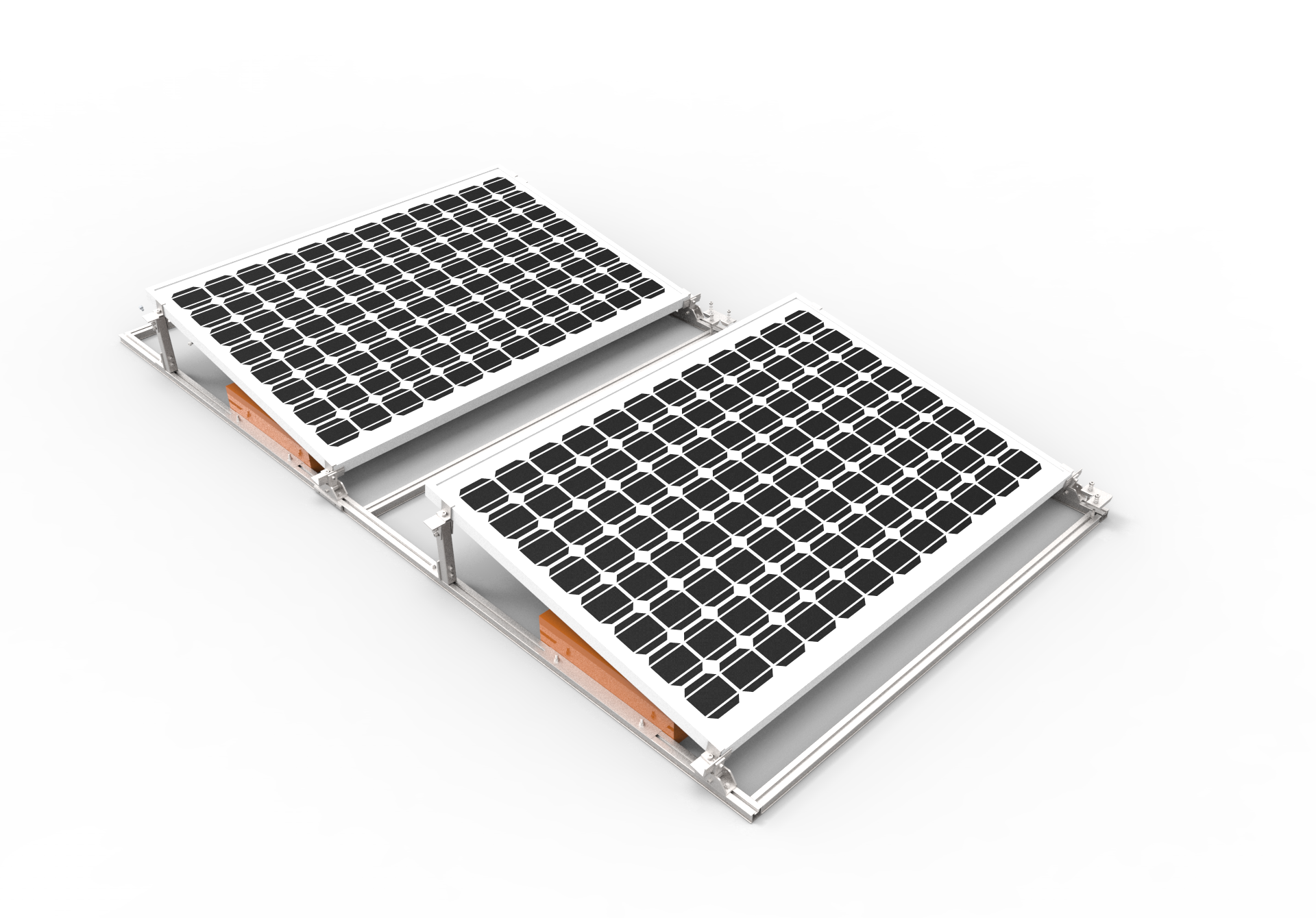 Montaje de panel solar de techo plano de fácil instalación ajustable