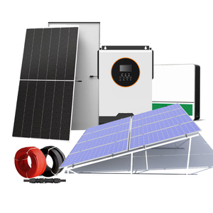 Sistema de panel de energía solar Kit de panel de energía solar de montaje de techo plano con módulo fotovoltaico inversor 