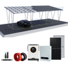 Panel solar kits de montaje en tierra de cochera con batería de módulo fotovoltaico para estacionamiento de automóviles estructura solar