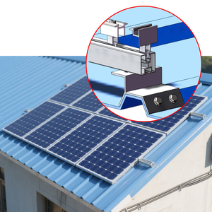 Panel solar kits de abrazadera de costura trapezoidal Sistema de estanterías de montaje solar
